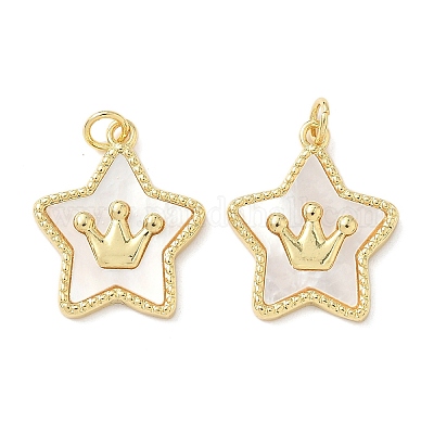 Подвески из латуни из натуральных ракушек KK-L239-036G-1