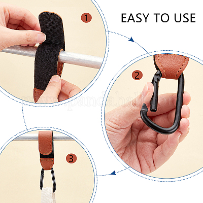 Ahademaker 4 комплект 2 цвета искусственная кожа крючки для коляски AJEW-GA0004-29-1