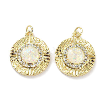 Латунные микропаве прозрачные подвески с фианитом KK-L213-041G-01-1