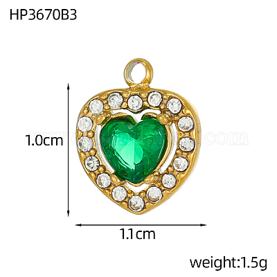 Подвески из нержавеющей стали 304 с кубическим цирконием STAS-OY004-02G-1