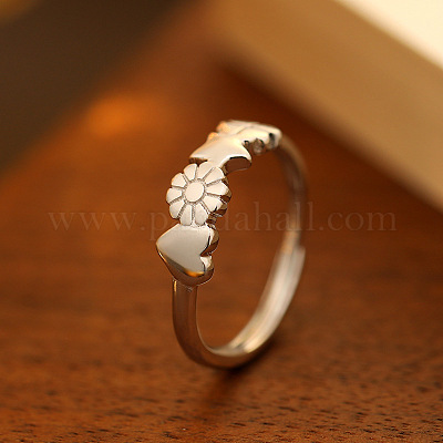 S925 регулируемые кольца из стерлингового серебра FS-WG486C7-01-1