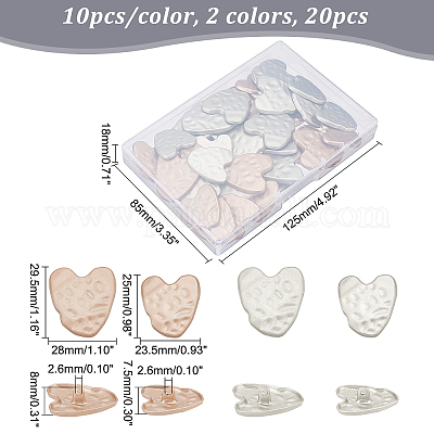Wooden Buttons - Hearts - 18 mm (0.71 in), Accessories