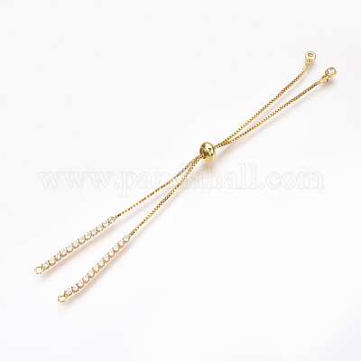 Регулируемый латунный микропролетный кубический браслет из циркония X-ZIRC-T004-39G-1