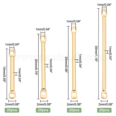 80шт 4 стиля латунных соединительных стержней FIND-PH0005-90-1
