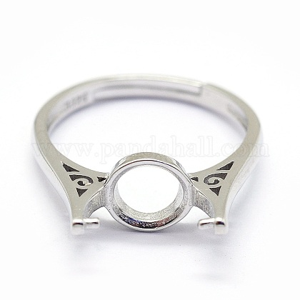 Verstellbare 925 Sterling Silber Ring Komponenten STER-I016-006P-1