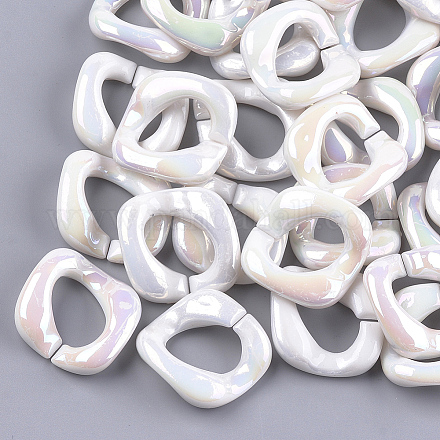 Anneaux de liaison en perles d'imitation acrylique OACR-S024-48-1