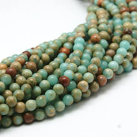 Round Synthetic Aqua Terra Jasper Beads Strands G-N0160-04-4mm-1