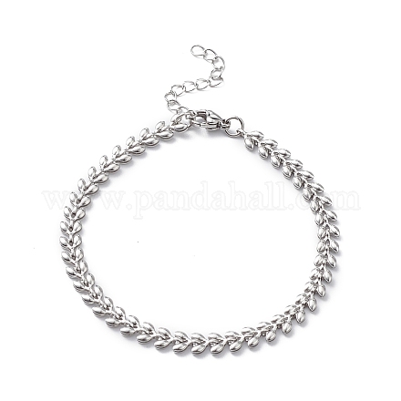 304 bracelets chaîne épis en acier inoxydable pour hommes femmes STAS-B039-08P-1