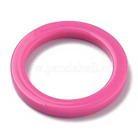 酢酸セルロース（樹脂）フィンガー指輪  プレーンバンドリング  ショッキングピンク  USサイズ6  内径：17mm RJEW-Z007-02E-1