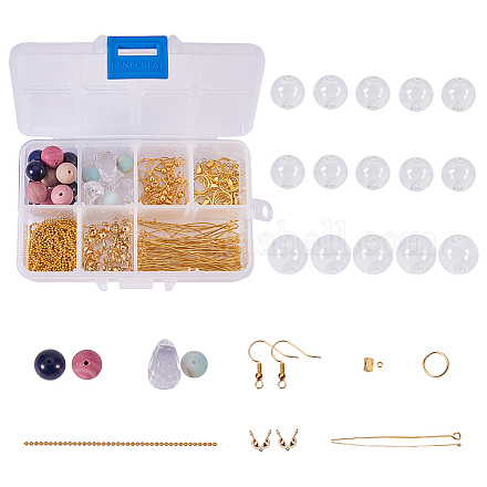 Sunnyclue fabrication de boucles d'oreilles en perles de verre soufflées à la main DIY-SC0002-22-1