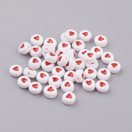 Perles acryliques rondes plates X-PB37C9070-2-1