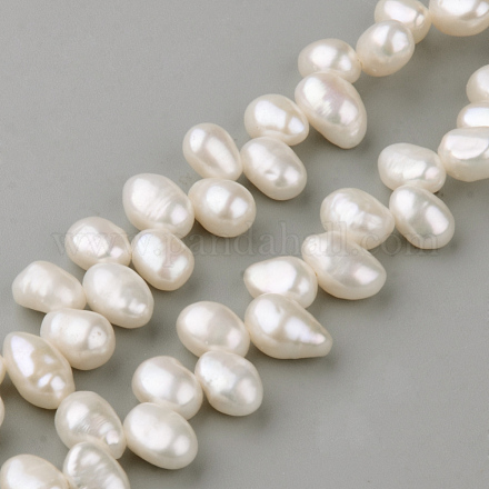 Hebras de perlas de agua dulce cultivadas naturales de grado aa PEAR-R065-22-1