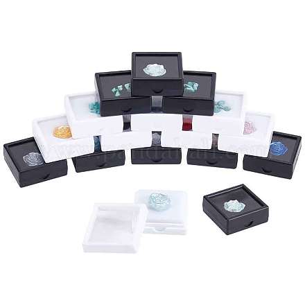16 шт. 2-цветные прозрачные пластиковые коробки для бриллиантов OBOX-HY0001-01-1