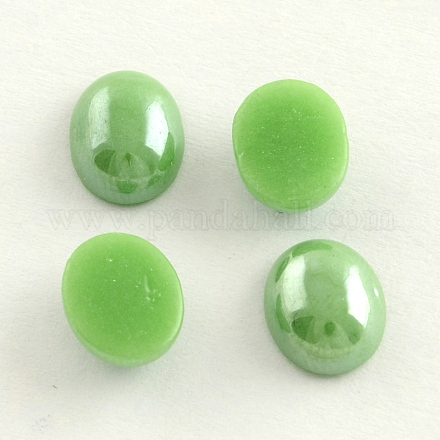 Pearlized Plated Opaque Glass Cabochons PORC-S804-13x18-08-1