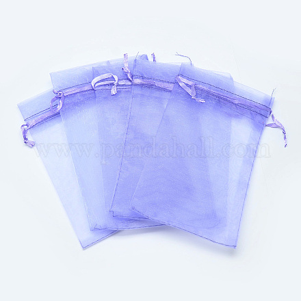 オーガンジーバッグ巾着袋  高密度  長方形  ライラック  9x7cm OP-T001-7x9-18-1