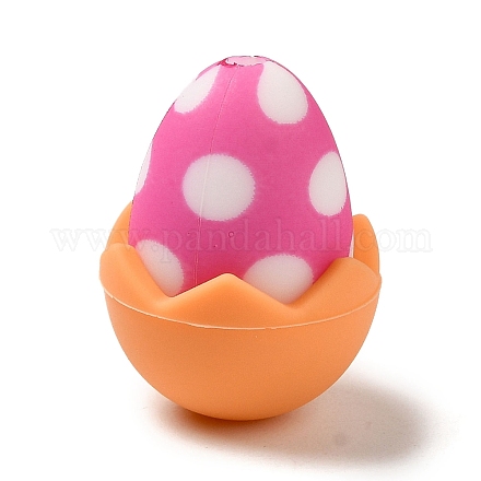 Easter Eggshell Food Grade Eco-Friendly Silicone Focal Beads SIL-Q022-06D-1
