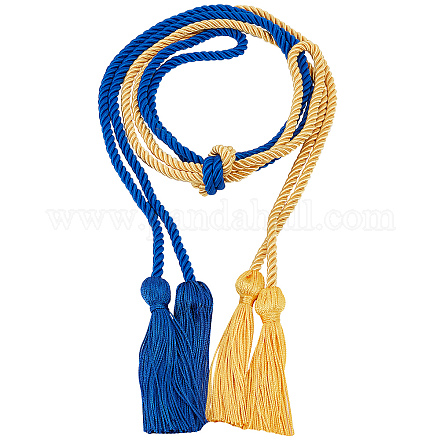 Gorgecraft 2pcs 2 couleurs corde d'honneur de remise des diplômes en polyester AJEW-GF0006-56-1