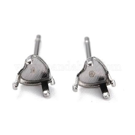 304 Stainless Steel Stud Earring Settings STAS-B004-08P-F-1