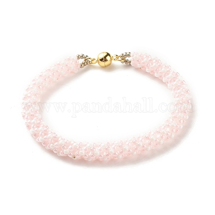 Bracelet en perles de verre au crochet BJEW-JB08083-02-1