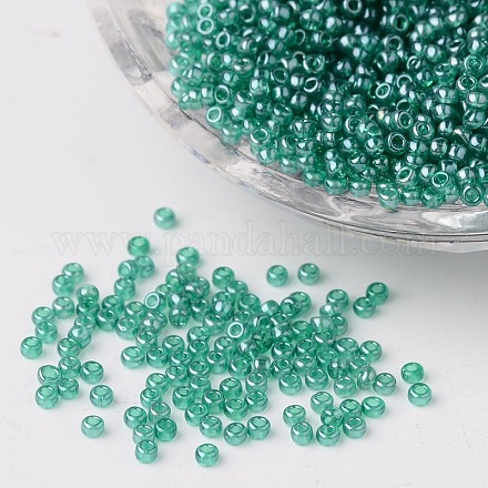 Medium Sea Green 11/0 Round Glass Seed Beads X-SEED-Q011-F520-1