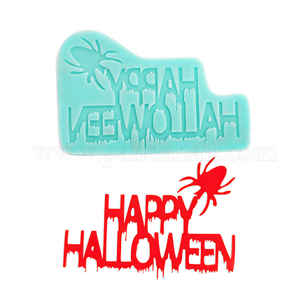 Diy слово счастливый хэллоуин пищевые силиконовые Молды DIY-G057-A14-1
