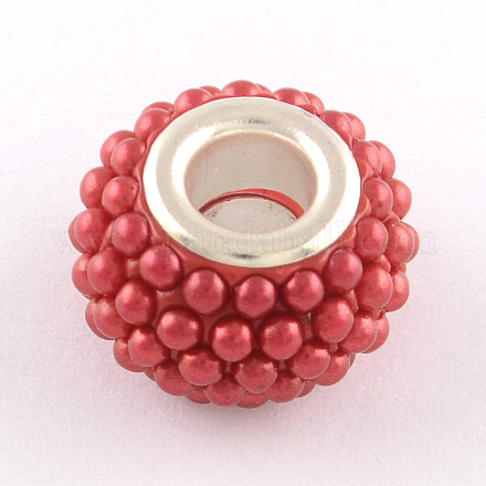 Abs en plastique imitation perle rondelle perles européennes OPDL-Q130-01-1
