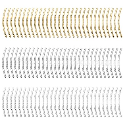 90 pièces 3 couleurs de perles de tube en laiton KK-YW0002-08A-1