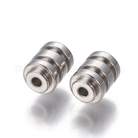201 Stainless Steel Grooved Beads STAS-P239-29P-1