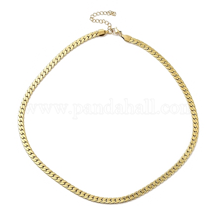 Ion Plating(IP) 304 Stainless Steel Cuban Link Chain Necklace NJEW-K249-01A-G-1