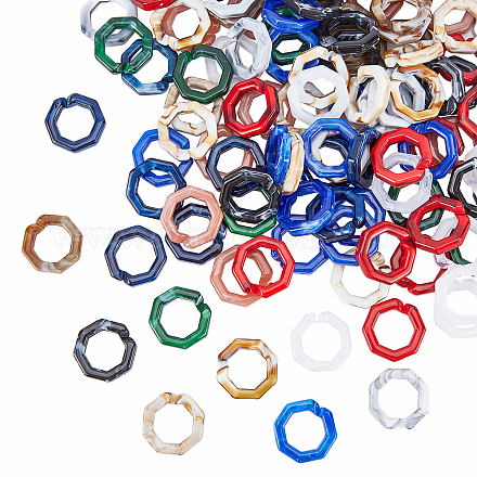 Pandahall elite 300g 10 couleurs anneaux de liaison en acrylique OACR-PH0001-51-1