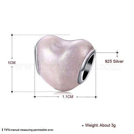 925 Sterling Silver Enamel European Beads STER-BB26115-E-1