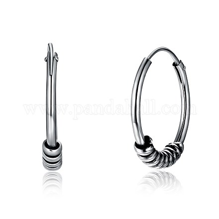 Thai Sterling Silver Hoop Earrings EJEW-BB32672-1