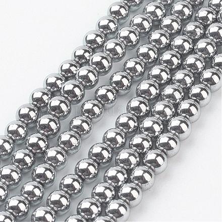 Vacuum Plating Non-Magnetic Synthetic Hematite Beads Strands G-D010-1-1