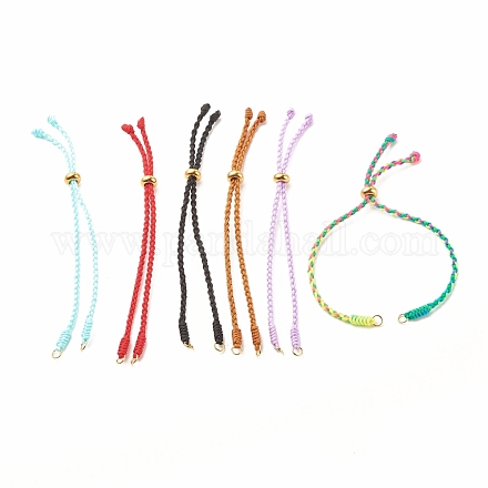 Браслет с плетеным шнуром из нейлоновой нити AJEW-JB01121-1