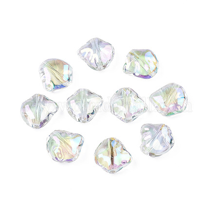 Placage uv perles acryliques irisées arc-en-ciel transparentes OACR-N008-162-1