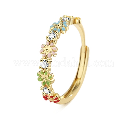 Регулируемые латунные кольца с микропаве из кубического циркония для женщин PW-WG0F96B-02-1