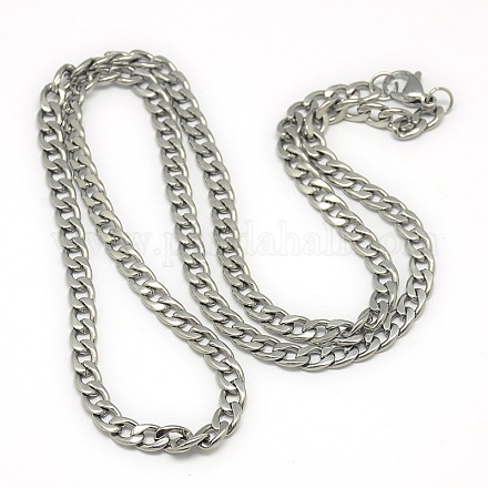 Модных мужских 201 цепи из нержавеющей стали бордюрный ожерелья X-NJEW-L043-40P-1