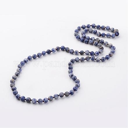 Натуральные синие пятна яшмы ожерелья NJEW-D264-14-1