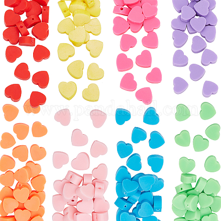 Pandahall 8 colores corazón cuentas de arcilla CLAY-PH0001-63-1