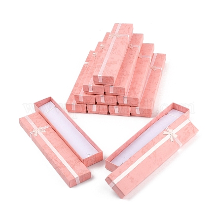 Картонные коробки для ожерелий с бантом CON-YWC0006-01F-1