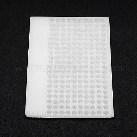 プラスチックビーズカウンタボード  8mm玉200個の計数用  長方形  ホワイト  17.9x12.4x0.7cm  ビーズサイズ：8mm KY-F008-03-1