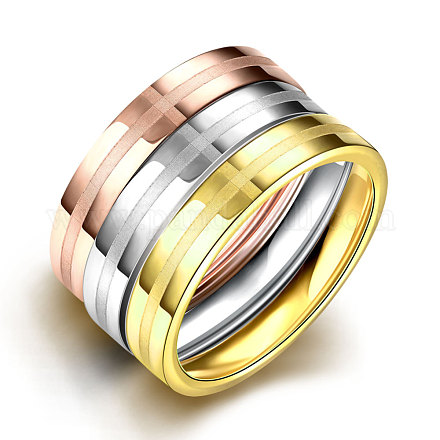 Moda 316l acero titanio anillos de dedo para las mujeres RJEW-BB07055-9-1