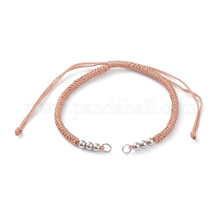 Fabrication de bracelet en cordon de polyester tressé réglable AJEW-JB00849-01-1