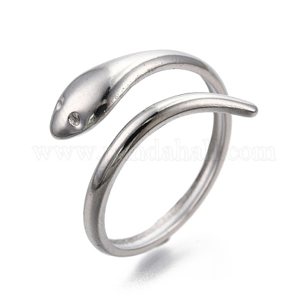 304 anillo de puño de serpiente de acero inoxidable RJEW-N038-113P-1