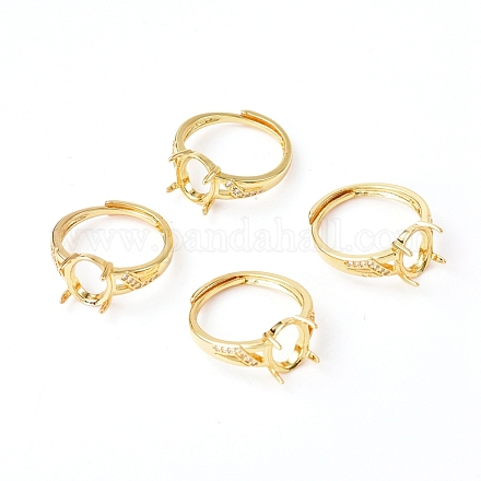 Adjustable Brass Finger Ring Components KK-L193-01G-1
