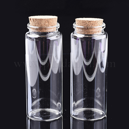 ガラスの瓶のガラスボトルは、コンテナをビーズ  コルク栓付き  ウィッシングボトル  透明  120x47mm  穴：33mm  容量：208ml（7.03液量オンス） AJEW-S074-03D-1