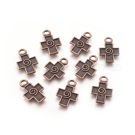 Style tibétain croix grecque supports pendentifs émail RLF1140Y-1