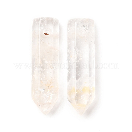 Naturales de cuarzo cristales pendientes puntiagudos G-D460-01W-1