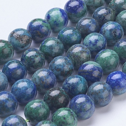 Brins de perles de chrysocolla et de lapis lazuli teints et naturels G-D855-05-10mm-1