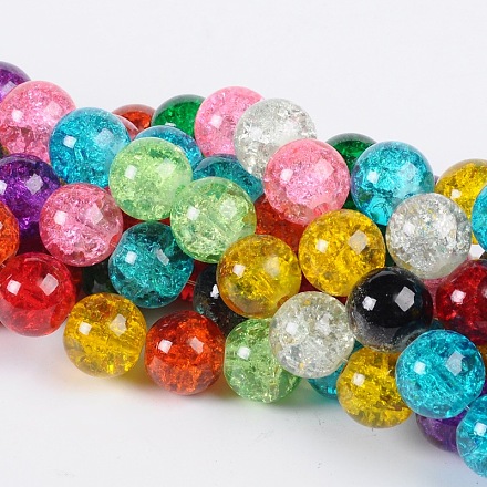 Crackle Glass Beads Strands CCG-GGM016-1